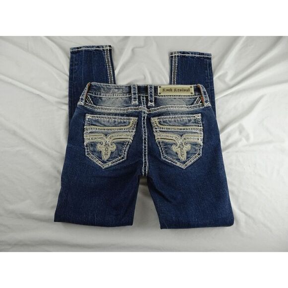 Rock Revival Raffia Skinny Jean Size 26 - Picture 3 of 9